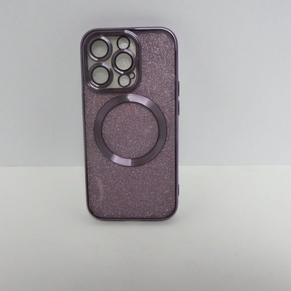 Luxury Glitter Paper Clear Plating Magsafe Ultra Slim Case Fr iPhone 14 Pro New